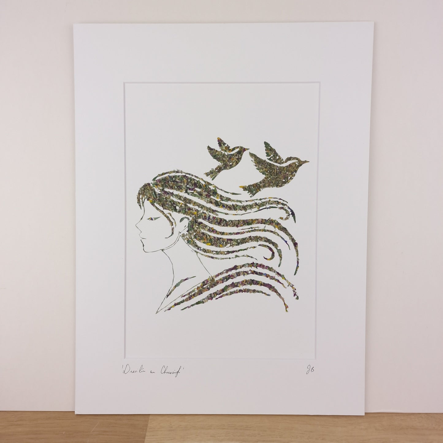 SIÓG Botanicals Product 12" x 16" Mounted Print 'Dreoilín an Churraigh' Curragh Wren Art Print
