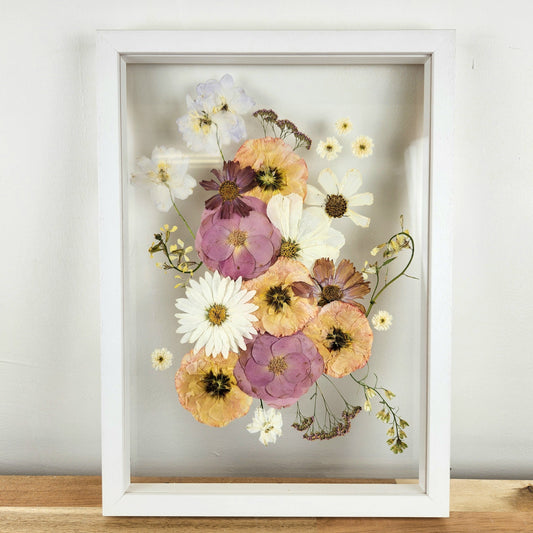 SIÓG Botanicals Portrait / Solid Wood Painted White Pressed Between Glass (16"x 20" / 40cm x 50cm)