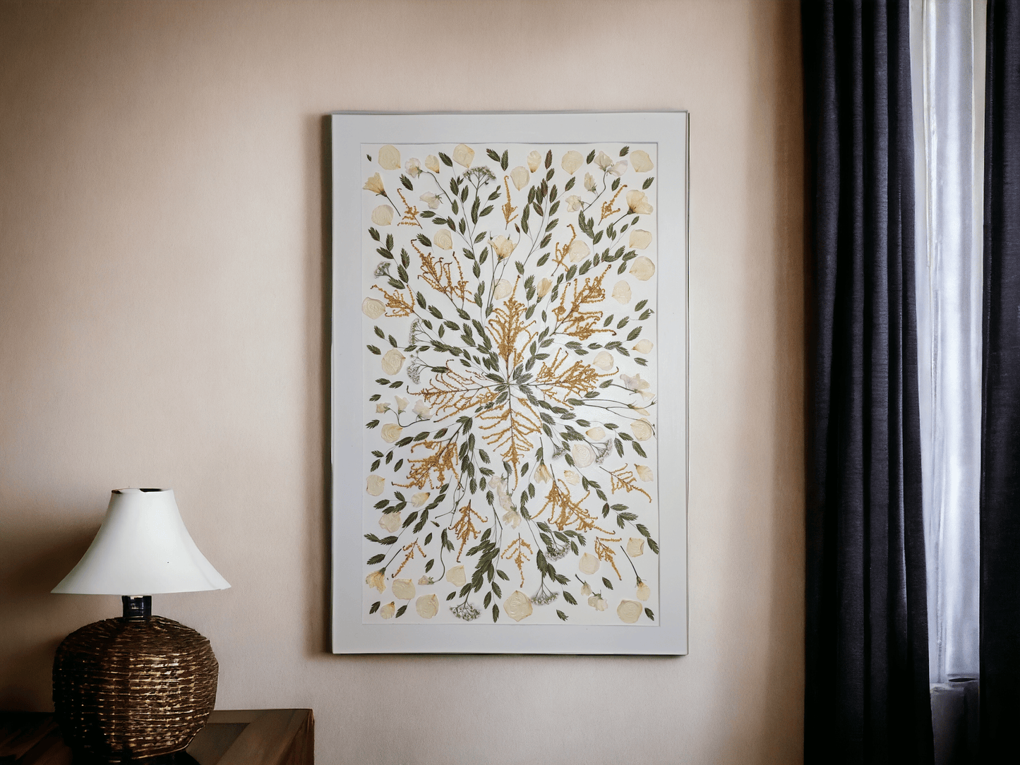 SIÓG Botanicals Pressed Flower Art on Canvas: 60cm x 90cm
