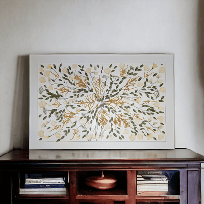 SIÓG Botanicals Pressed Flower Art on Canvas: 90cm x 60cm