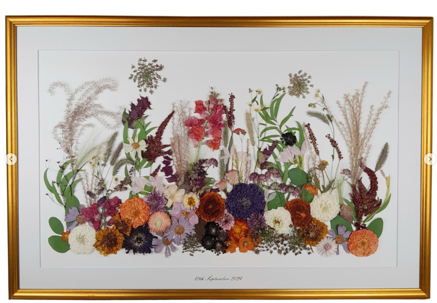 SIÓG Botanicals Solid Wood Paint White / Meadow Style (From Bottom) Pressed in Time - Grand Format (24" x 40" / 60cm x 100cm)