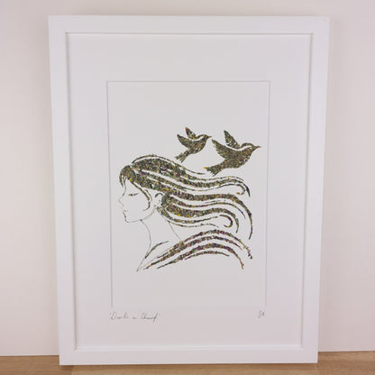 SIÓG Botanicals Product 12" x 16" Framed Print 'Dreoilín an Churraigh' Curragh Wren Art Print
