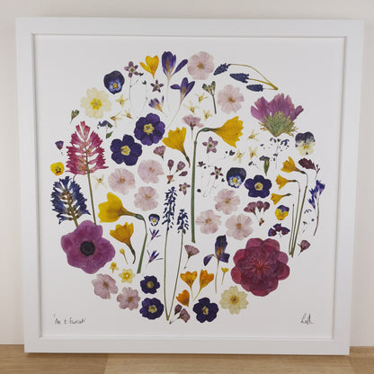 SIÓG Botanicals 16" Square Framed Print 'An tEarrach' Spring Flower Art Print