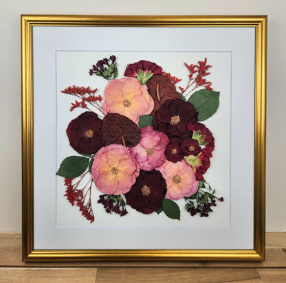 SIÓG Botanicals 20" x 20" (50cm x 50cm) / Solid Wood Painted Gold / Traditional (No spacing between flowers) The Eternal Elegance Experience