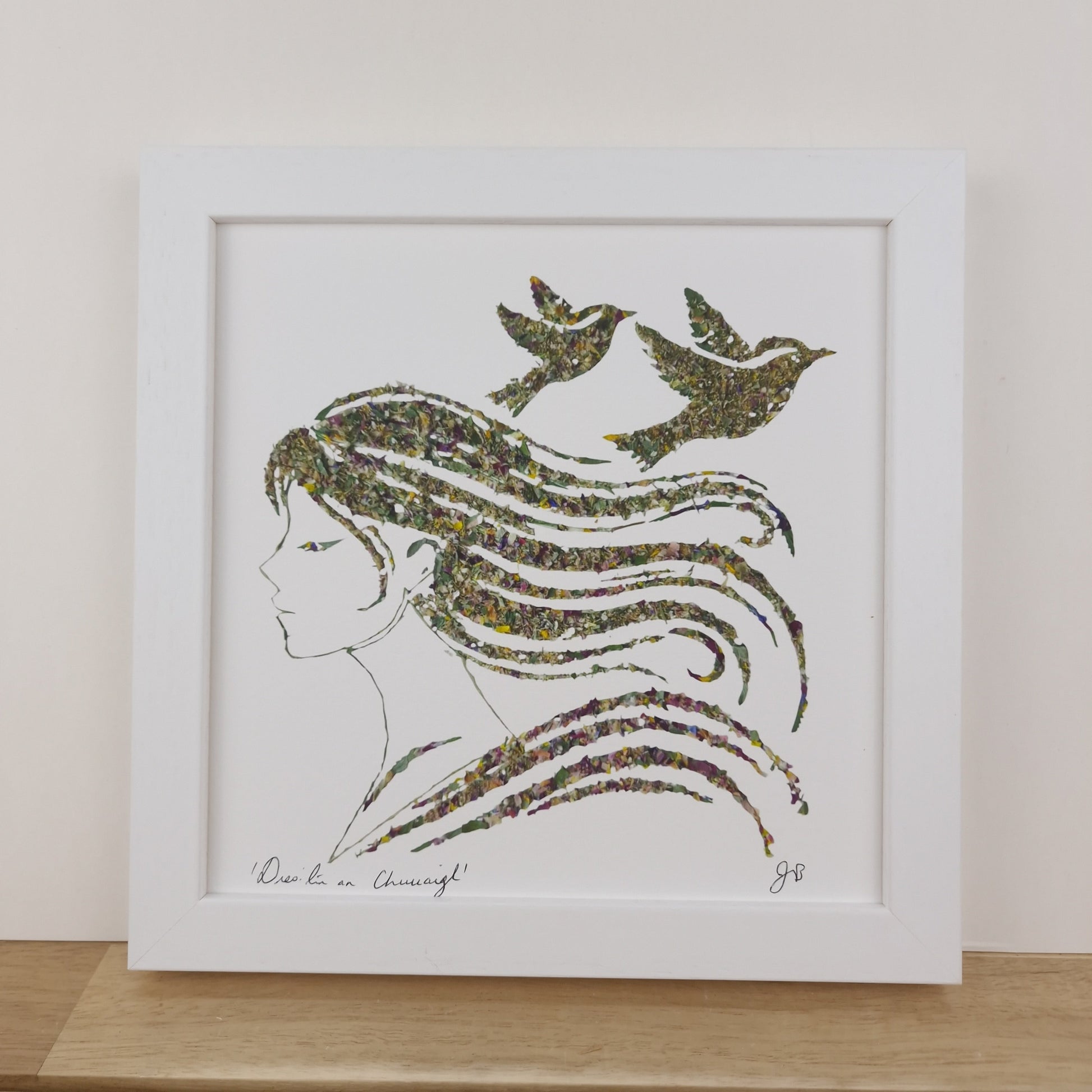 SIÓG Botanicals Product 8" x 8" Framed Print 'Dreoilín an Churraigh' Curragh Wren Art Print