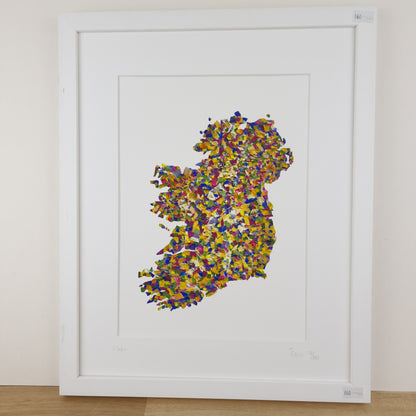 SIÓG Botanicals A3 Framed 'ÉRIU' Map of Ireland Flower Art Print