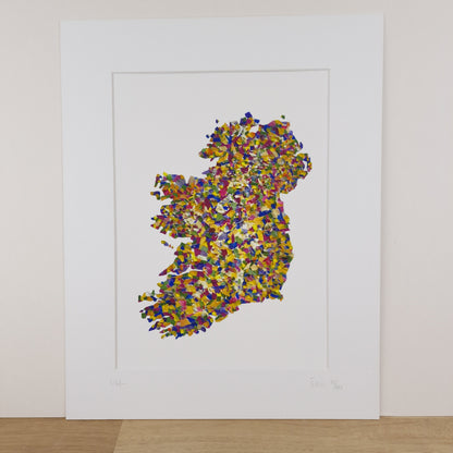 SIÓG Botanicals A4 Unframed 'ÉRIU' Map of Ireland Flower Art Print