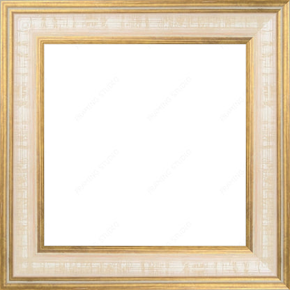 SIÓG Botanicals Antique Gold & Cream Frame/ Double Glass €960 (€710 after deposit) Eternal Elegance Pressed (24" x 24" / 60cm x 60cm)