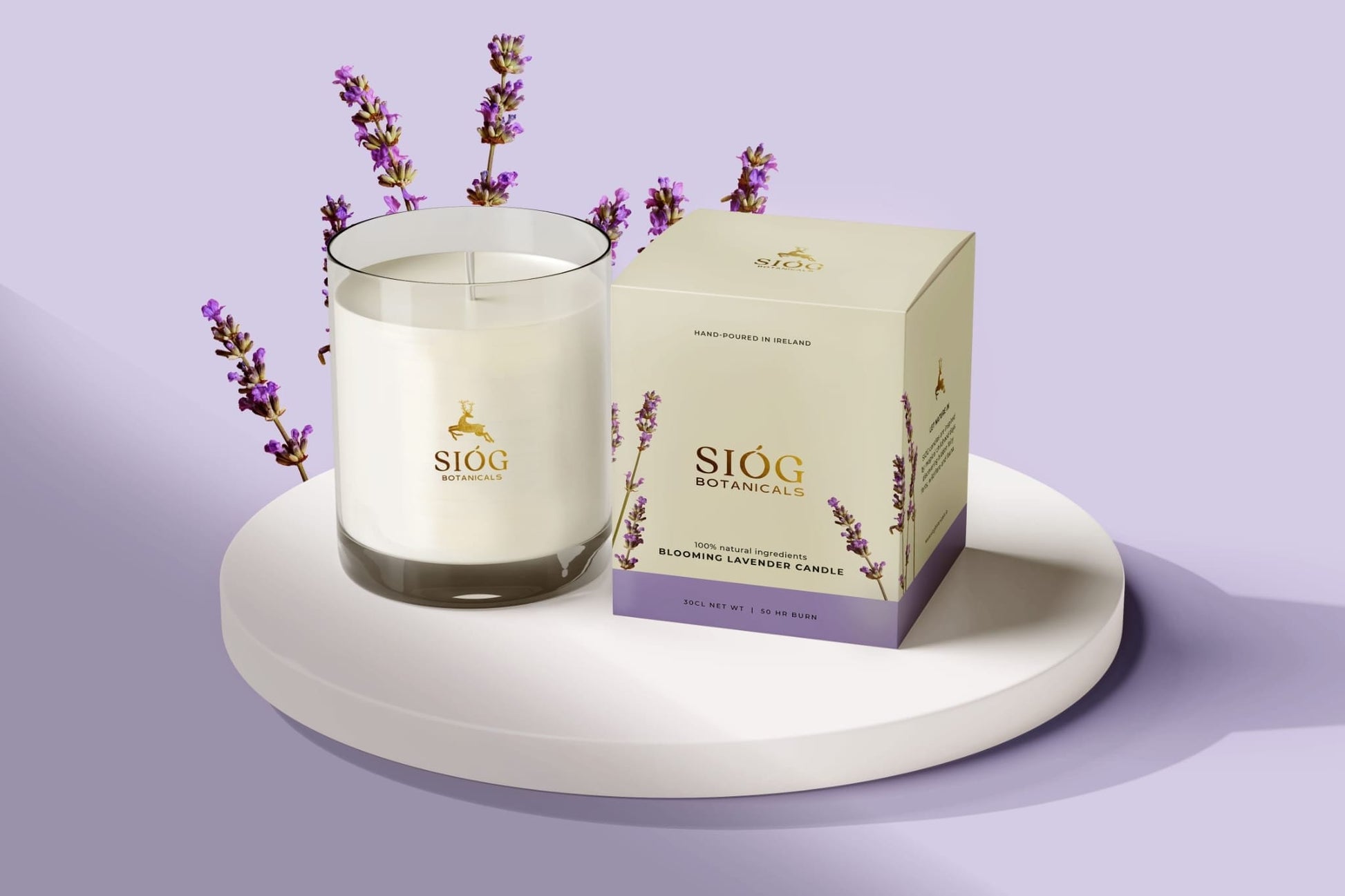 SIÓG Botanicals Blooming Lavender Candle - 50 HR Burn Time