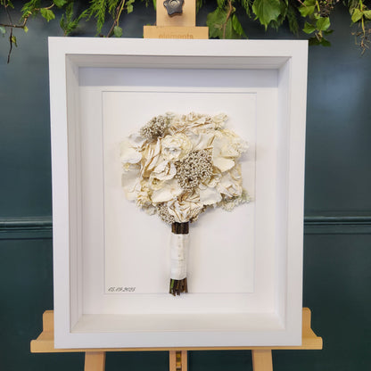 SIÓG Botanicals Signature Wedding Bouquet Preservation in 3D Shadow Box (16"x 21" / 40cm x 50cm)