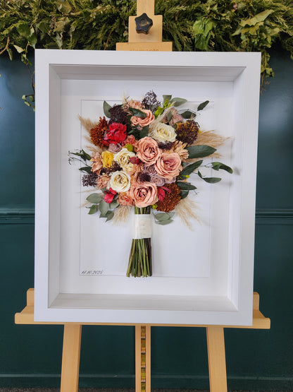 SIÓG Botanicals Signature Wedding Bouquet Preservation in 3D Shadow Box (16"x 21" / 40cm x 50cm)