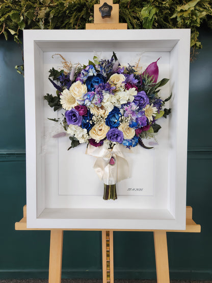 SIÓG Botanicals Signature Wedding Bouquet Preservation in 3D Shadow Box (16"x 21" / 40cm x 50cm)