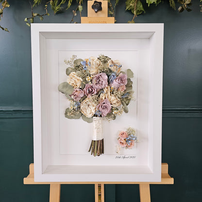 SIÓG Botanicals Signature Wedding Bouquet Preservation in 3D Shadow Box (16"x 21" / 40cm x 50cm)