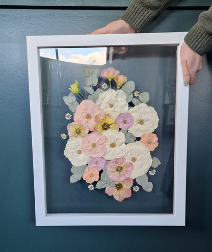 SIÓG Botanicals Solid Wood Painted White Pressed Between Glass (16"x 20" / 40cm x 50cm)