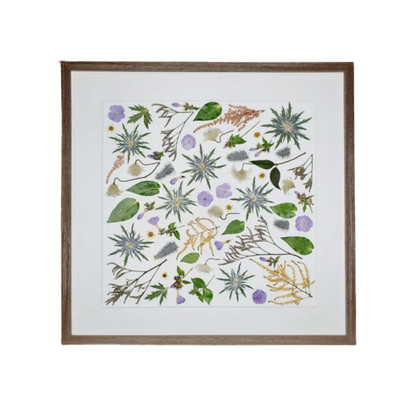 SIÓG Botanicals Solid Wood Walnut Veneer/ Ivory Canvas Archive Edition: The Mid-Square (50cm x 50cm)