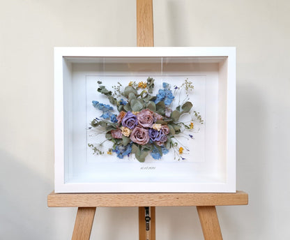 SIÓG Botanicals White frame/ Ivory '3D Landscape' (20" x 16" / 50cm x 40cm)