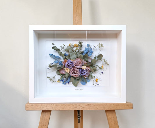 SIÓG Botanicals White frame/ Ivory '3D Landscape' (20" x 16" / 50cm x 40cm)