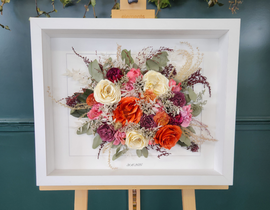 SIÓG Botanicals White frame/ Ivory '3D Landscape' (20" x 16" / 50cm x 40cm)
