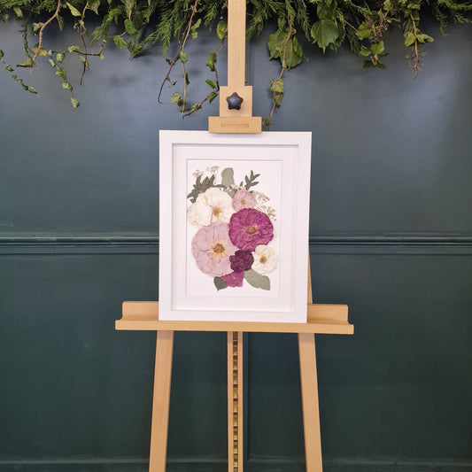 SIÓG Botanicals White Frame/ Ivory Pressed Floral Keepsake (12" x 16" / 30cm x 40cm)